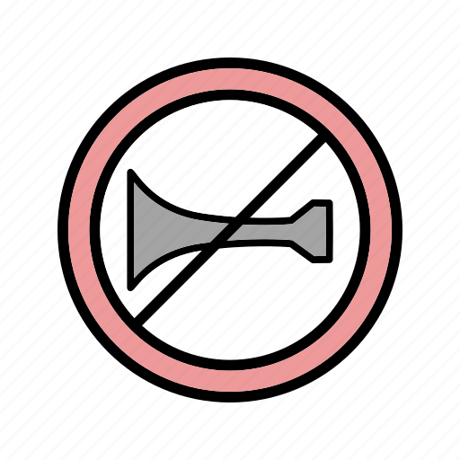 Attention, horn forbidden, warning icon - Download on Iconfinder