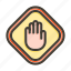 stop, block, sign, forbidden, hand 