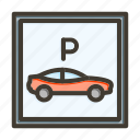 parking, car, sign, vehicle, car parking