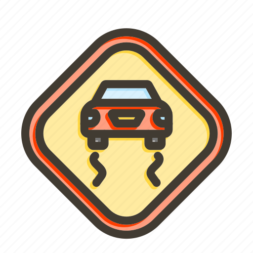 Slippery, slip, sign, road, rain icon - Download on Iconfinder