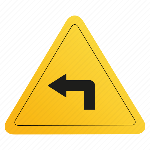 Left, road, sign, yellow icon - Download on Iconfinder