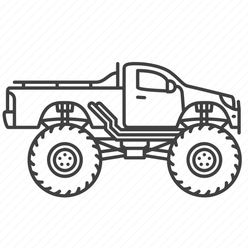 Monster, truck, monster truck, big wheels, monster wheels, vehicle, automobile icon - Download on Iconfinder