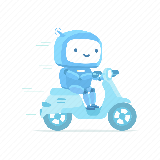 Robot, delivery, bike, courier, motion, wheels, speed icon - Download on Iconfinder