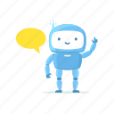 robot, chat, bot, bubble, message, hello