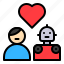 avartar, couple, humanoid, love, man, robot, robotics 