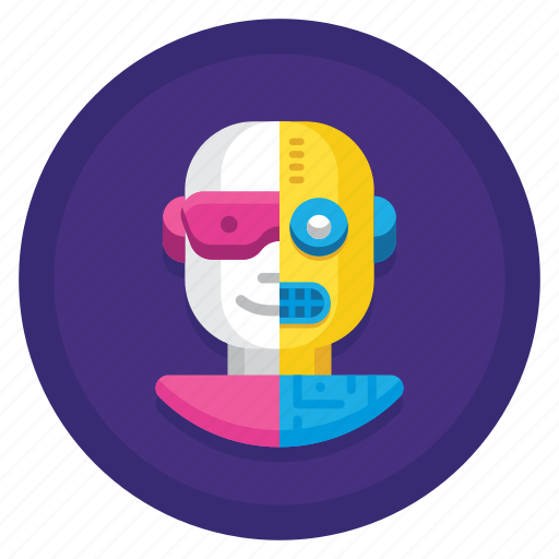 Half, human, person, robot icon - Download on Iconfinder