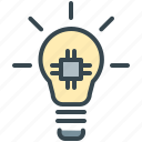 lightbulb, bulb, energy, idea, microchip, power 