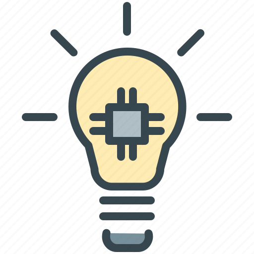 Lightbulb, bulb, energy, idea, microchip, power icon - Download on Iconfinder