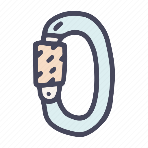 Climbing, carabiner, o-shaped, metal, clasp, steel, equipment icon - Download on Iconfinder