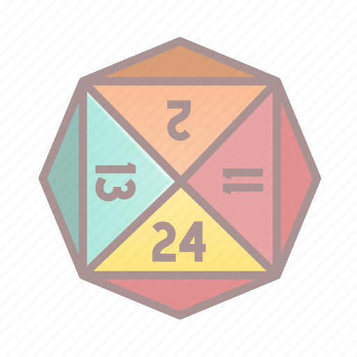 D24, dice, roleplay, tabletop game icon - Download on Iconfinder