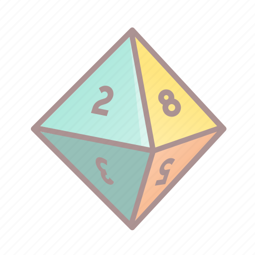 D8, dice, roleplay, tabletop game icon - Download on Iconfinder