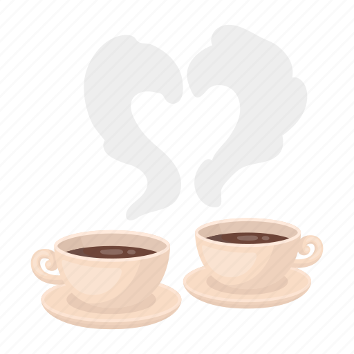 Aroma, coffee, cup, drink, heart, romance, silhouette icon - Download on Iconfinder