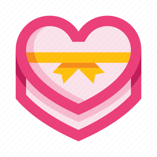 Romance, gift, heart, box, heart shaped box, valentine, romantic icon - Download on Iconfinder