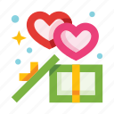 romance, gift, hearts, box, valentines, present