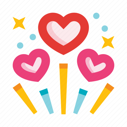 Romance, love, hearts, valentines, wedding, marriage, fireworks icon - Download on Iconfinder