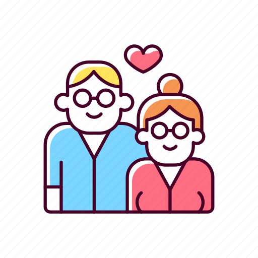 Romance, elderly couple, everlasting love, married for long time icon - Download on Iconfinder