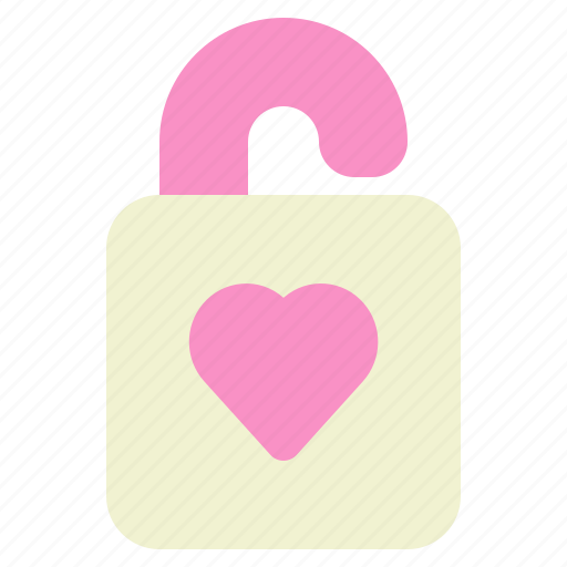 Romance, unlock, heart, romantic icon - Download on Iconfinder