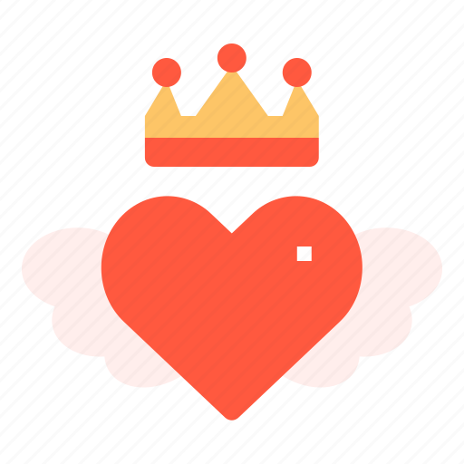 Crown, heart, king, love, valentines, wings icon - Download on Iconfinder