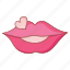 valentine, sticker, kiss, love, lips, emoticon, emoji, smiley 