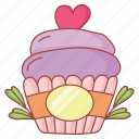 valentine, sticker, cake, sweet, candy, dessert, romantic, heart