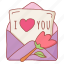 valentine, sticker, i love you, love, heart, letter, greeting card, message 