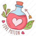 valentine, sticker, potion, love, romance, wedding