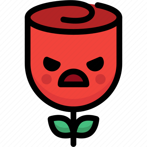 Angry, emoji, emotion, expression, face, feeling, rose icon - Download on Iconfinder