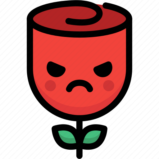 Angry, emoji, emotion, expression, face, feeling, rose icon - Download on Iconfinder