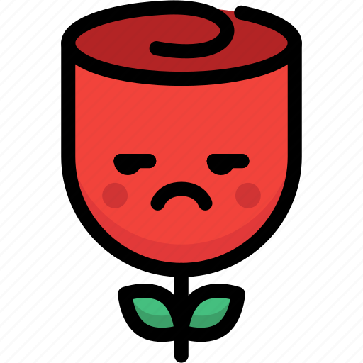 Annoying, emoji, emotion, expression, face, feeling, rose icon - Download on Iconfinder
