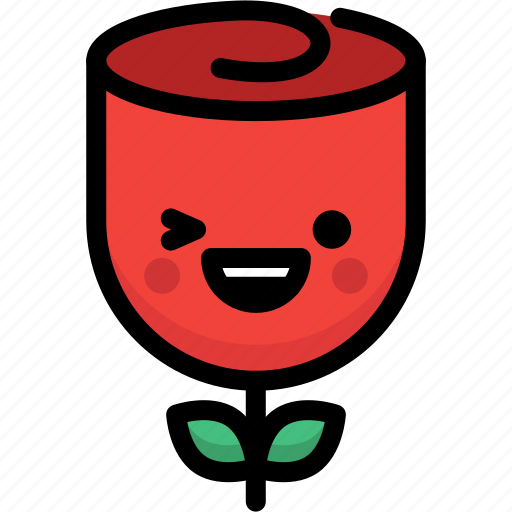 Emoji, emotion, expression, face, feeling, happy, rose icon - Download on Iconfinder