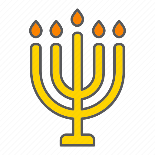 Hanukkah, hashanah, big, candle, rosh, menorah icon - Download on Iconfinder