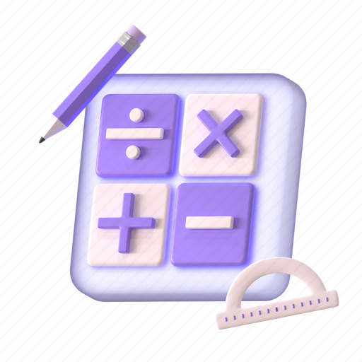 Math, mathematics, formula, counting, calculator, education, school 3D illustration - Download on Iconfinder