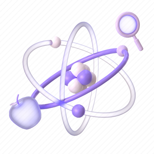 Physics, science, atom, chemistry, research, education, school 3D illustration - Download on Iconfinder