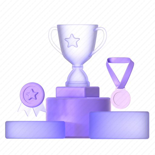 Trophy, medal, champion in the class, achievement, winner, education, school 3D illustration - Download on Iconfinder