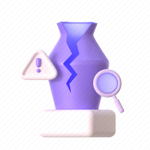 Be careful, vase, warning, caution, glassware, empty state, interface design 3D illustration - Download on Iconfinder