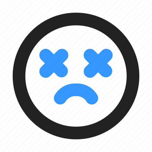 Die, emoji, round, face, avatar, expression, emoticon icon - Download on Iconfinder