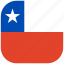 chile, country, flag, national, rounded, square 