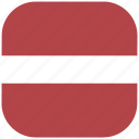 country, flag, latvia, national, rounded, square