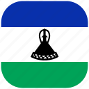 country, flag, lesotho, national, rounded, square