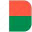 country, flag, madagascar, national, rounded, square 
