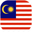 country, flag, malaysia, national, rounded, square