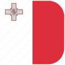 country, flag, malta, national, rounded, square