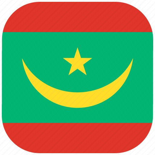 Country, flag, mauritania, national, rounded, square icon - Download on Iconfinder