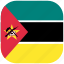 country, flag, mozambique, national, rounded, square 