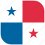 country, flag, national, panama, rounded, square 