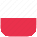 country, flag, national, poland, rounded, square