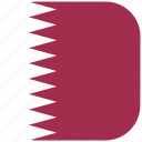 country, flag, national, qatar, rounded, square