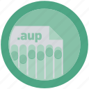 aup, document, extension, file, format, round, roundettes