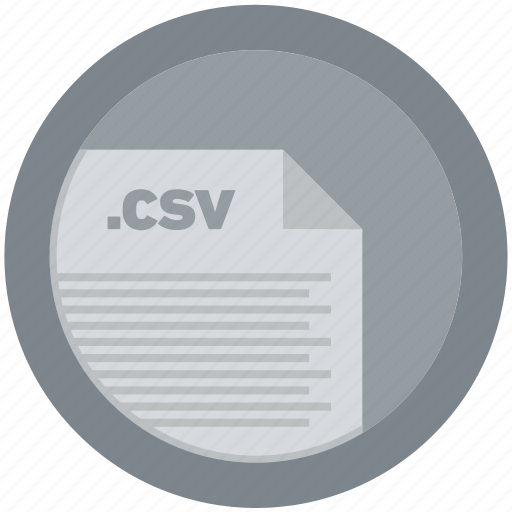 Csv, document, extension, file, format, round, roundettes icon - Download on Iconfinder
