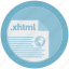 document, extension, file, format, round, roundettes, xhtml 